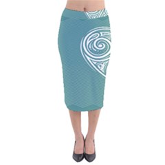 Line Wave Chevron Star Blue Love Heart Sea Beach Velvet Midi Pencil Skirt by Mariart