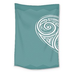 Line Wave Chevron Star Blue Love Heart Sea Beach Large Tapestry by Mariart