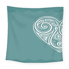 Line Wave Chevron Star Blue Love Heart Sea Beach Square Tapestry (large) by Mariart