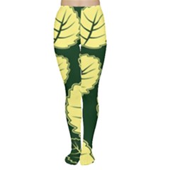 Leaf Green Yellow Women s Tights by Mariart