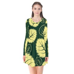 Leaf Green Yellow Flare Dress by Mariart