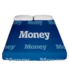 Money White Blue Color Fitted Sheet (california King Size)