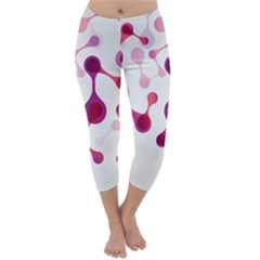 Molecular New Pink Purple Capri Winter Leggings 