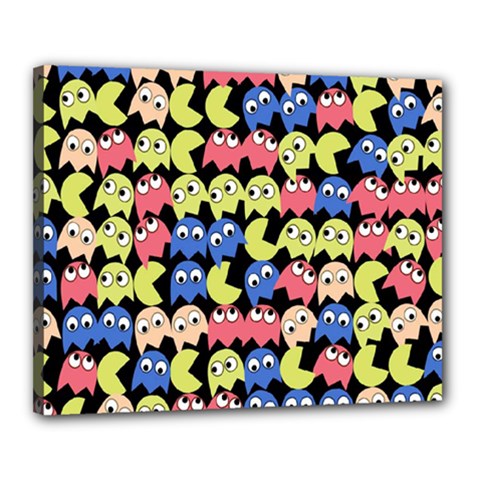 Pacman Seamless Generated Monster Eat Hungry Eye Mask Face Color Rainbow Canvas 20  X 16  by Mariart