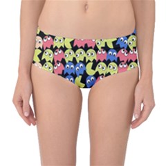 Pacman Seamless Generated Monster Eat Hungry Eye Mask Face Color Rainbow Mid-waist Bikini Bottoms