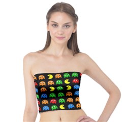 Pacman Seamless Generated Monster Eat Hungry Eye Mask Face Rainbow Color Tube Top