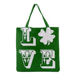 Parks And Tally Love Printable Green Grocery Tote Bag by Mariart