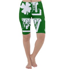 Parks And Tally Love Printable Green Cropped Leggings 