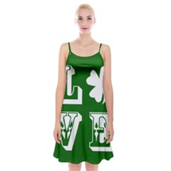 Parks And Tally Love Printable Green Spaghetti Strap Velvet Dress by Mariart