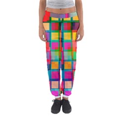 Plaid Line Color Rainbow Red Orange Blue Chevron Women s Jogger Sweatpants