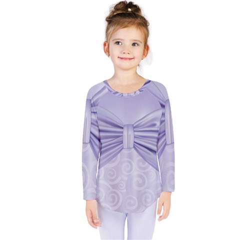 Ribbon Purple Sexy Kids  Long Sleeve Tee by Mariart