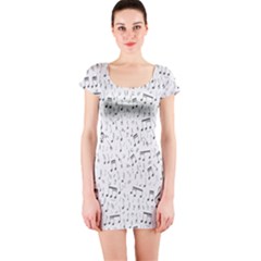 Musical Notes Song Short Sleeve Bodycon Dress by Mariart