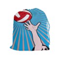 Volly Ball Sport Game Player Drawstring Pouches (Extra Large) View1