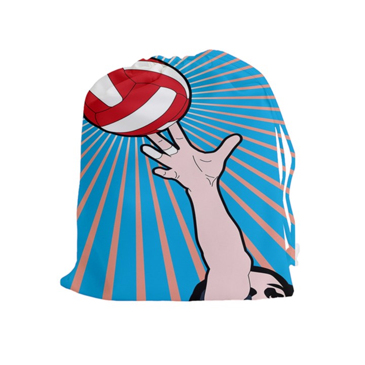 Volly Ball Sport Game Player Drawstring Pouches (Extra Large)