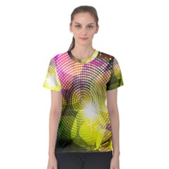 Plaid Star Light Color Rainbow Yellow Purple Pink Gold Blue Women s Sport Mesh Tee