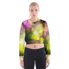 Plaid Star Light Color Rainbow Yellow Purple Pink Gold Blue Cropped Sweatshirt by Mariart