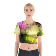 Plaid Star Light Color Rainbow Yellow Purple Pink Gold Blue Cotton Crop Top