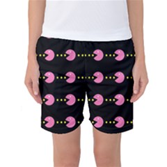 Wallpaper Pacman Texture Bright Surface Women s Basketball Shorts by Mariart