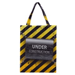 Under Construction Sign Iron Line Black Yellow Cross Classic Tote Bag