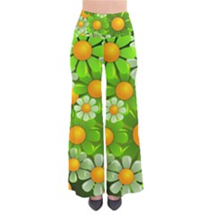 Sunflower Flower Floral Green Yellow Pants by Mariart