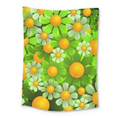 Sunflower Flower Floral Green Yellow Medium Tapestry