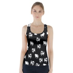 Pug Dog Pattern Racer Back Sports Top by Valentinaart