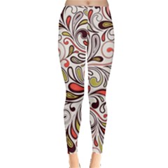 Colorful Abstract Floral Background Leggings  by TastefulDesigns