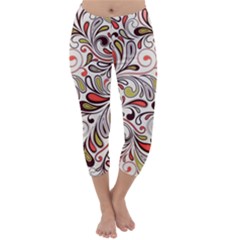 Colorful Abstract Floral Background Capri Winter Leggings  by TastefulDesigns