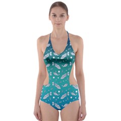 Under The Sea Paisley Cut-out One Piece Swimsuit by emilyzragz