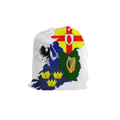 Flag Map Of Provinces Of Ireland  Drawstring Pouches (medium)  by abbeyz71