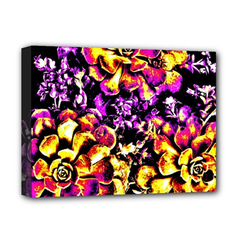 Purple Yellow Flower Plant Deluxe Canvas 16  x 12  