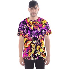 Purple Yellow Flower Plant Men s Sport Mesh Tee