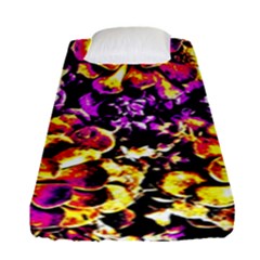Purple Yellow Flower Plant Fitted Sheet (Single Size)