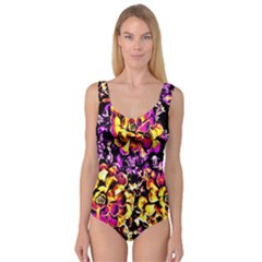 Purple Yellow Flower Plant Princess Tank Leotard 