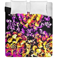 Purple Yellow Flower Plant Duvet Cover Double Side (California King Size)