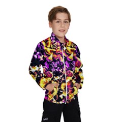 Purple Yellow Flower Plant Wind Breaker (Kids)