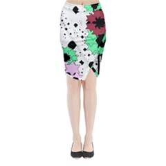 Star Flowers       Midi Wrap Pencil Skirt by LalyLauraFLM