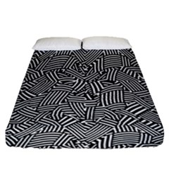 Modern Intricate Optical Fitted Sheet (queen Size) by dflcprints