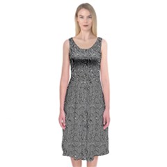 Modern Intricate Optical Pattern Midi Sleeveless Dress