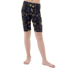 Lace Of Pearls In The Earth Galaxy Pop Art Kids  Mid Length Swim Shorts by pepitasart