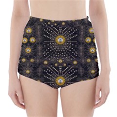 Lace Of Pearls In The Earth Galaxy Pop Art High-waisted Bikini Bottoms by pepitasart