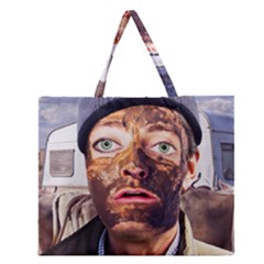 Shitfaced Zipper Large Tote Bag by RakeClag