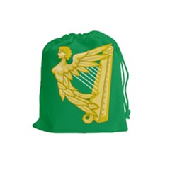 The Green Harp Flag Of Ireland (1642-1916) Drawstring Pouches (large)  by abbeyz71