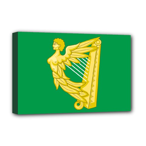 The Green Harp Flag Of Ireland (1642-1916) Deluxe Canvas 18  X 12   by abbeyz71