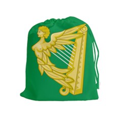 The Green Harp Flag Of Ireland (1642-1916) Drawstring Pouches (extra Large) by abbeyz71