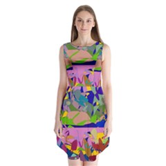 Shapes In Retro Colors         Sleeveless Chiffon Dress by LalyLauraFLM