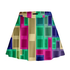 Rectangles And Squares                Mini Flare Skirt by LalyLauraFLM