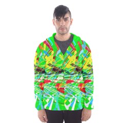 Colorful Painting On A Green Background              Mesh Lined Wind Breaker (men) by LalyLauraFLM