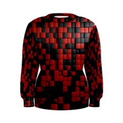 Black Red Tiles Checkerboard Women s Sweatshirt