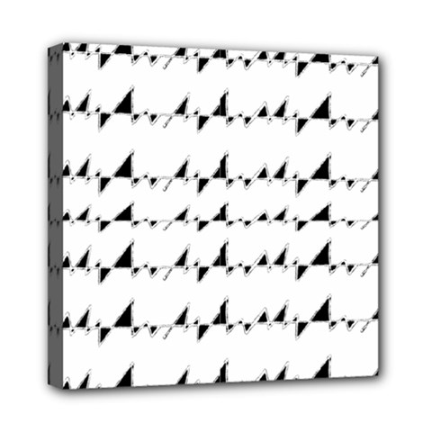 Black And White Wavy Stripes Pattern Mini Canvas 8  X 8  by dflcprints